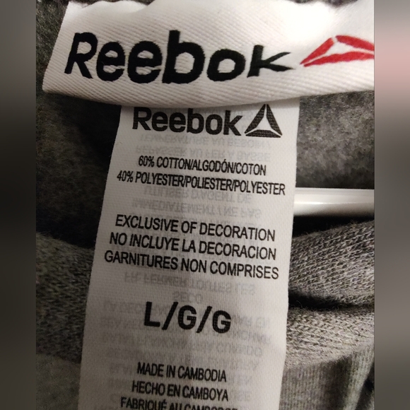 Reebok flint gray hoodie new. Size Large. - Picture 6 of 12